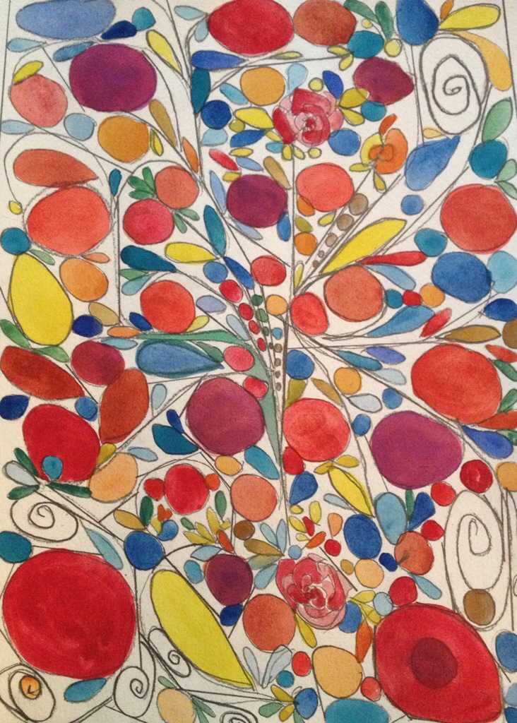 Pencil/watercolor on paper 11x15 inches